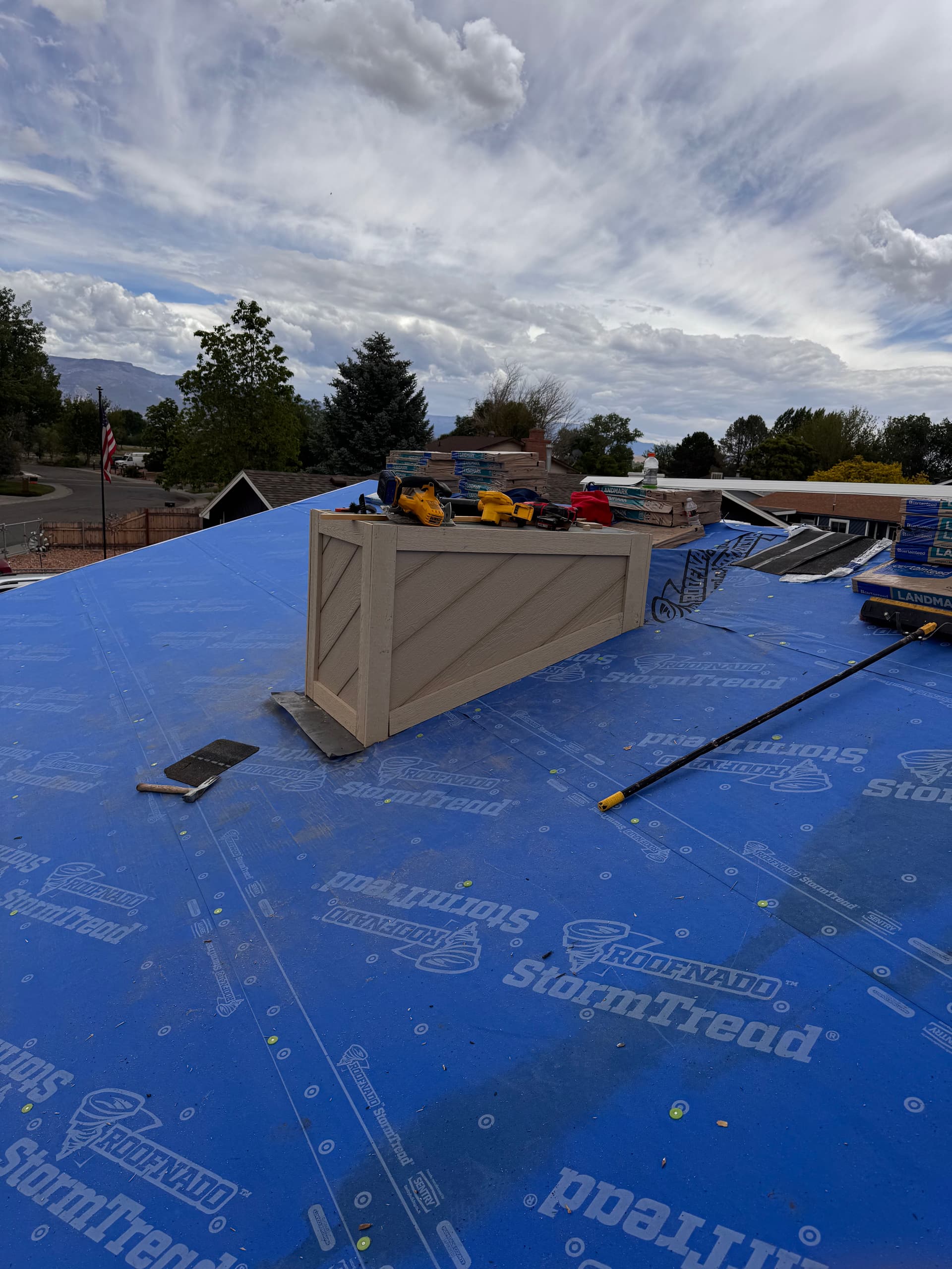 Gallery photos for Full Roof Replacement With a Capped Chimney Finish: Image #2